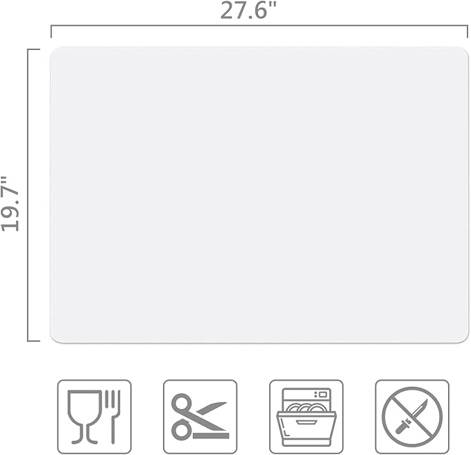 Gartful Non Slip Silicone Mat - 27.6 x 19.7 inches, Thick Transparent Mat for Baby, Crafts, Jewelry, Countertop Protection