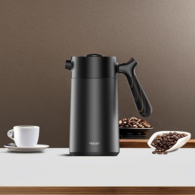 Stainless Steel French Press Coffee Maker, Double Walled Insulated Coffee & Tea Maker with Filter (Matte Black, 32 Ounce)