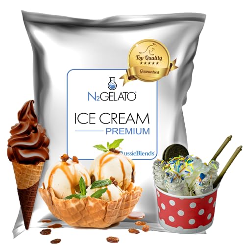 AussieBlends Premium Ice Cream Mix For Soft Serve, Rolled Ice Cream, Gelato, Liquid Nitrogen, 1-Pack, Imported