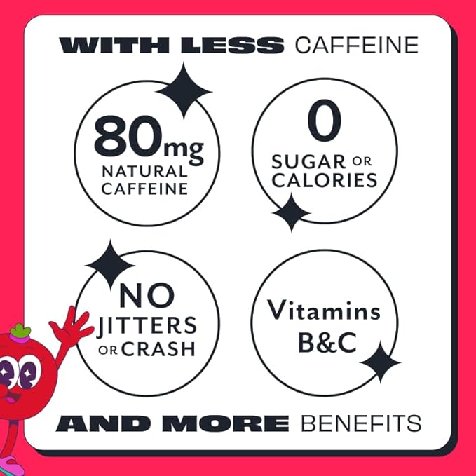 ASPIRE® Cranberry, Healthy Energy Drink 80mg Natural Caffeine, Zero Sugar No Carbs Keto Friendly, 12 Pack Green Tea Sugar Free Drink Low Caffeine Zero Calorie