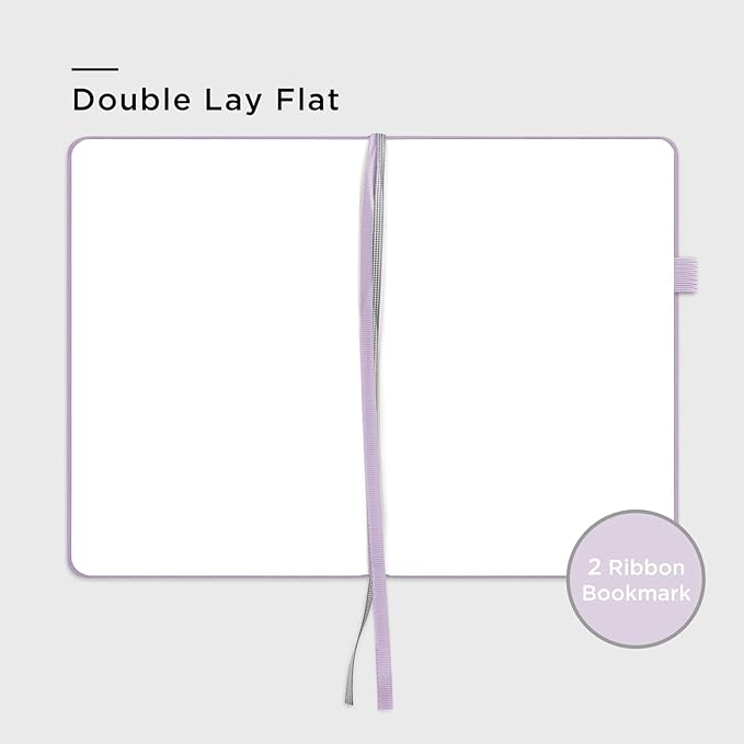 &And Per Se Blank Journal Notebook, 160 Pages, 5.7 x 8 inches College Ruled Thick Paper Notebook Journals for Writing, Hardcover Notebook(1 Pack, Lavender)