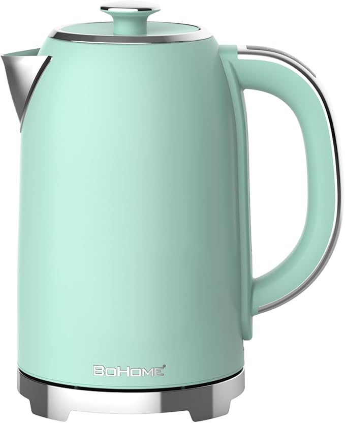 Electric Kettle, 1.7L/1500W, Stainless Steel, Digital Touch Panel, Keep Warm Function, Auto Shutoff, BPA-Free, Hot Water Kettle for Coffee & Tea, No Plastic Contact with Water (Light Green)