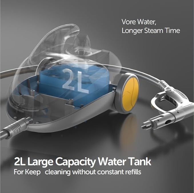 37-in-1 Steam Cleaner mop for Home & Car, 2L Water Tank, 4.3ft Hose, Deep Steam Cleaning for Floors, Tiles, Grout, Windows, Kitchen, Living Room – Multi-Surface Steamer