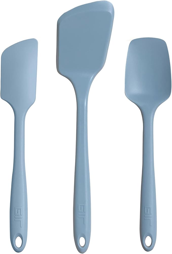 GIR: Get It Right 3 Piece Silicone Utensil Set - Spatula, Flip & Spoonula - Non-Stick, Heat Resistant & Dishwasher Safe - Silicone Kitchen Utensils - BPA & BPS Free - Slate Spatula Set