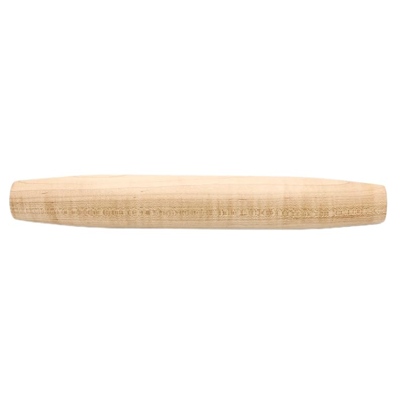 Handmade 12” Maple French Rolling Pin – Wooden Dough Roller for Baking, Pastry, Pizza, and Tortillas – Smooth Wood Rolling Pin for Thin Dough, Chapati, Cookies – Handcrafted in USA from Solid Maple