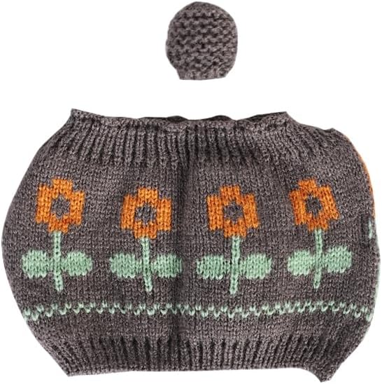 Tea Cozy Suitable for a 600ml,20oz Tea Pot,Teapot Warmer -100% Acrylic Fibers Filling,Two Piece (Dark Grey Sunflower)