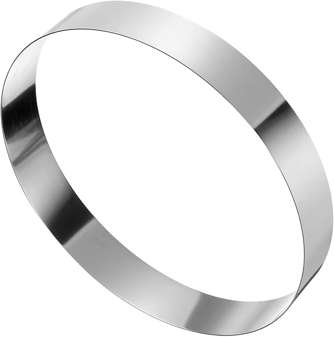 HARFINGTON Round Cake Ring 12 x 2 Inch Seamless Stainless Steel Pastry Mousse Dessert Ring Mirror Coating for Baking Cooking Making Tool