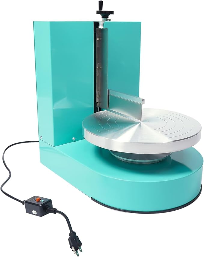 Cake Decorating Machine, Automatic Cake Cream Spreading Machine 200W for 4-12" Cakes, Cake Frosting Machine, 60-320rpm Rotating Speed, Turntable with Adjustable Scraper, LCD Display (Green)