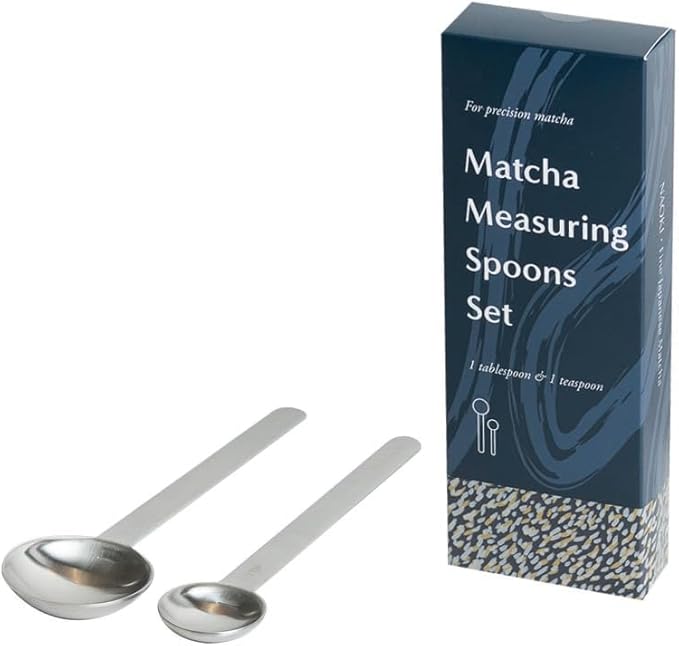 Naoki Matcha Stainless Steel Measuring Spoon/Scoop Matcha Set - 2g (1 teaspoon) and 6g (1 table spoon) Serving Of Matcha Powder