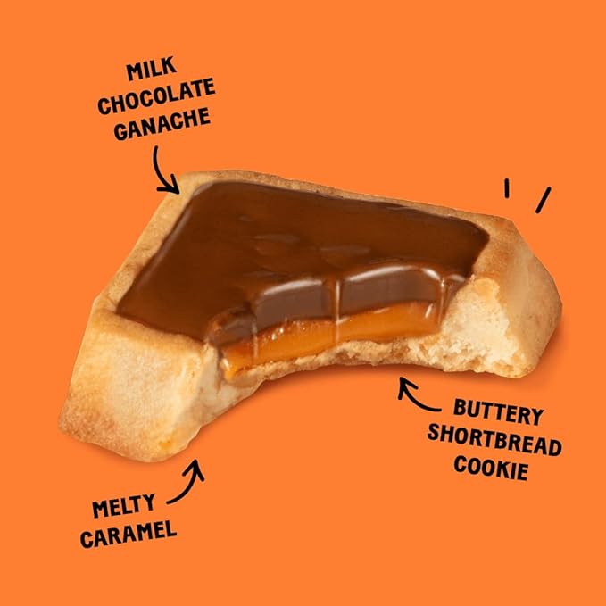 Michel et Augustin Cookies, Individually Wrapped Snacks, 3 Pack, Gourmet Milk Chocolate & Caramel Shortbread, 15 French Butter Cookies per bag