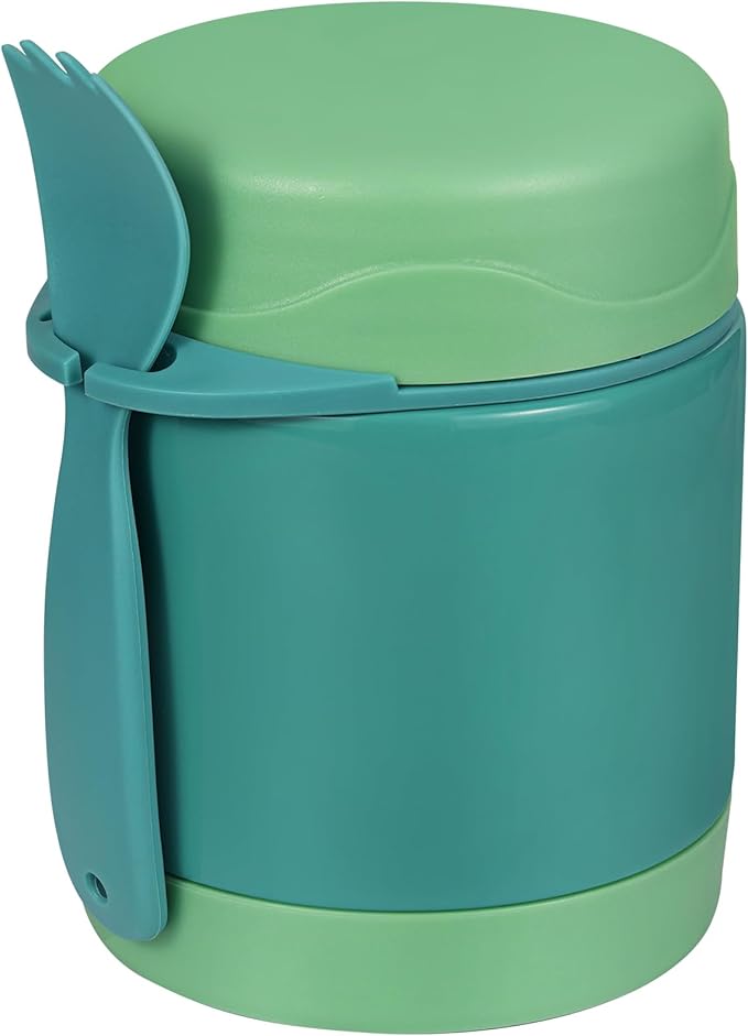 10oz Soup Thermo for Hot Food Kids,Lunch Thermo Kids Food Jar with Spoon Hot Insulated Food Containers,Leak Proof Stainless Steel Wide Mouth Lunch Food Thermo Jar for School(Green)