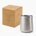 Crema Coffee Products 58mm Dosing Cup | Compatible with Breville Portafilters etc | Durable 100% Stainless Steel | Built-In Grinder Tab for Easy Transfer | Sleek, Mess-Free Design | Silver Finish
