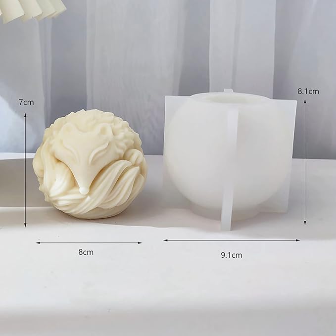 Fox Resin & Silicone Animal Molds - 3D Fox & Candle Molds for Soap & Candle Making