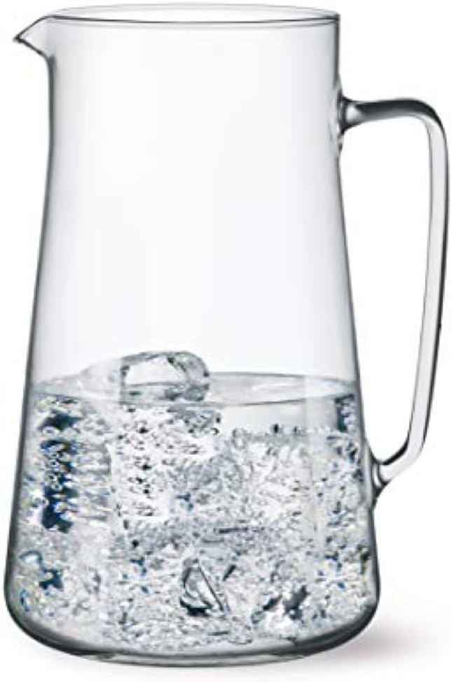 Simax Large Glass Pitcher With Spout, 2.5 Quart (80 Ounce) Borosilicate Glass Iced Tea Pitchers with Handle, Angled Cylinder Design, Glass Water Pitcher,