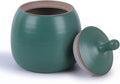 Kitchen Canisters Vintage Ceramic Food Storage Jar with Airtight Lid for Tea, Coffee, Herb, Sugar, Spice, Nuts (Ancient Green)