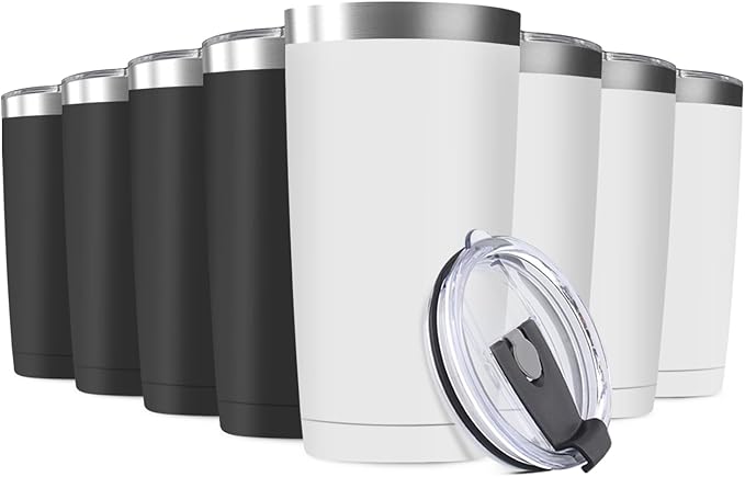 20oz Tumbler Vacuum Insulated Travel Mug with Lids, Stainless Steel Double Wall Bulk Cup for Home, Office, Outdoor Suitable for Vehicle Cup Holders