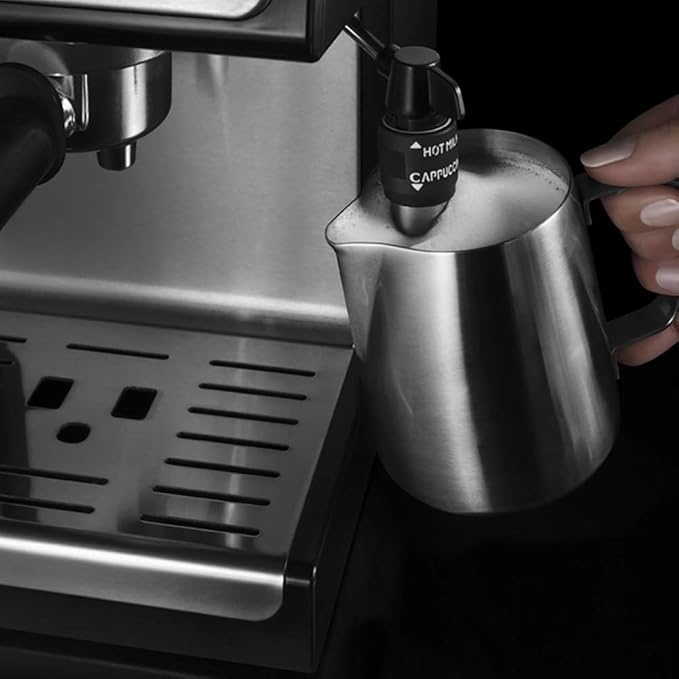 CAMKYDE Stainless Steel Milk Frothing Pitcher 20 oz, Espresso Steaming Pitcher with Decorating Pen for Espresso Machines, Cappuccino, Latte Art (Matte Black)