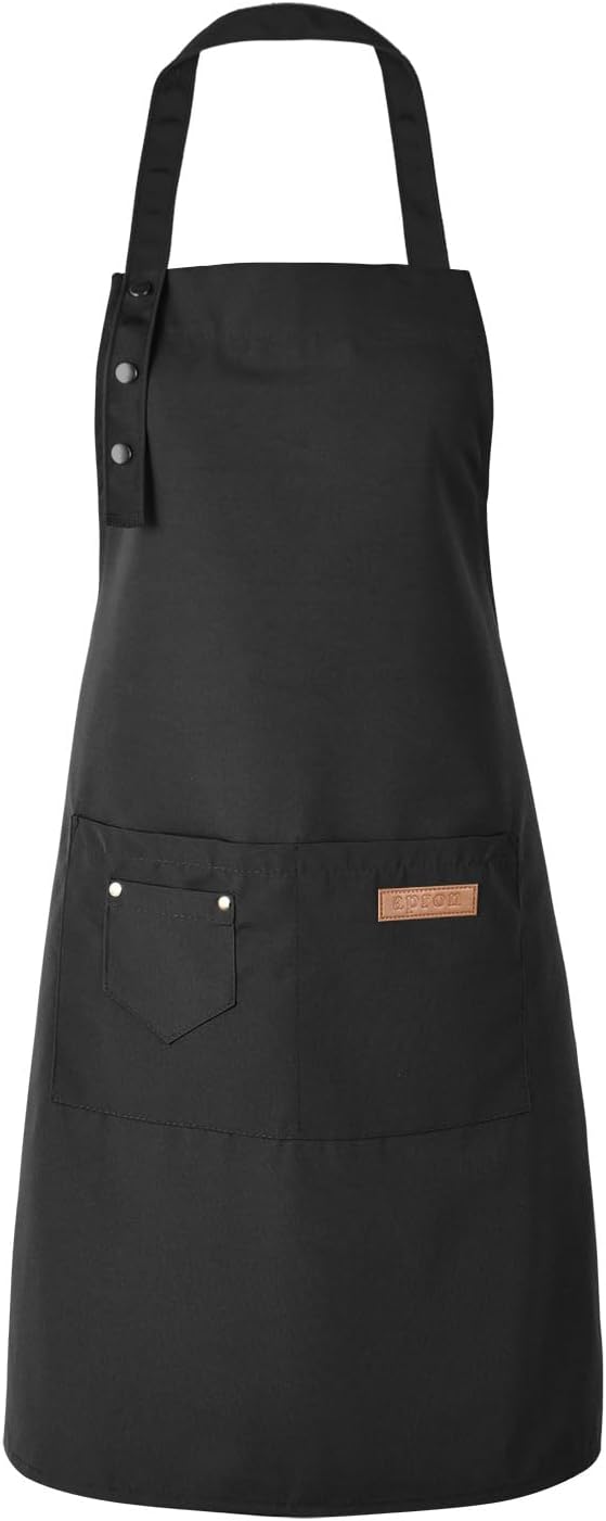 Tosewever Art Aprons for Women Painting Pottery Baking, Mens Buckle Straps Kitchen Apron with Pockets for Chef Cooking