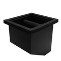 Espresso Coffee Ground Knock Box Chute, Built-in Desktop Waste Bucket, Stainless Steel Bottomless Knocking Residue Box (Trapezoid)