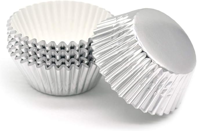 Standard Silver Foil Cupcake Liners Muffin Baking Cups for Party and More, 100-Count