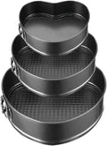 Heart Springform Cake Pan Set of 3 Non Stick Durable Cake Baking Pans with Removable Bottom Cake Molds for Baking