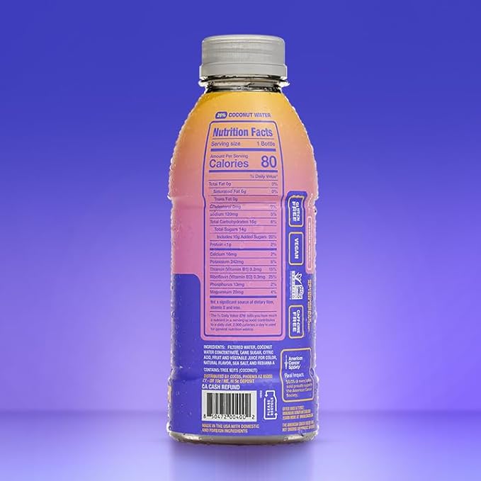 COCO5 Clean Sports Hydration Multipack | 100% Natural | 50% Less Sugar | Nothing Artificial | Non-GMO | Gluten Free | Developed by Pro Trainers for Pro Athletes | 16.9 OZ (Pack - 12)