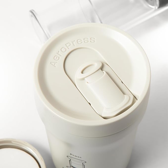 AeroPress Go Plus, Small Portable Coffee Maker for Travel & Camping - 3 In 1 Brew Method Combines French Press, Pourover, Espresso, Full Bodied Coffee without Bitterness, Coffee Press Kit - Cream
