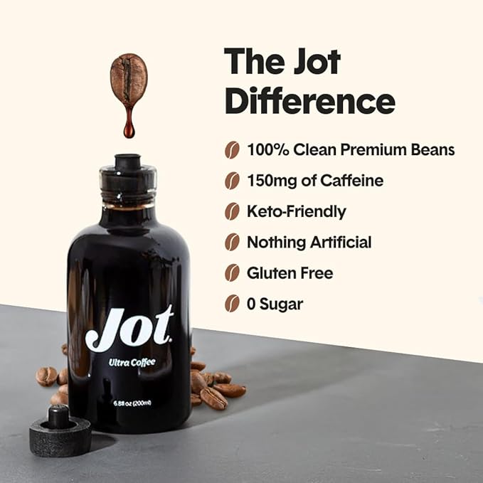 Jot Coffee Concentrate (Variety 3pk) High Caffeine Cold Brew Coffee Concentrate Liquid for Iced Coffees, Instant Espresso, Hot or Cold Instant Coffees - Makes 14 Cups, 150mg Caffeine/Tbsp, No Sugar