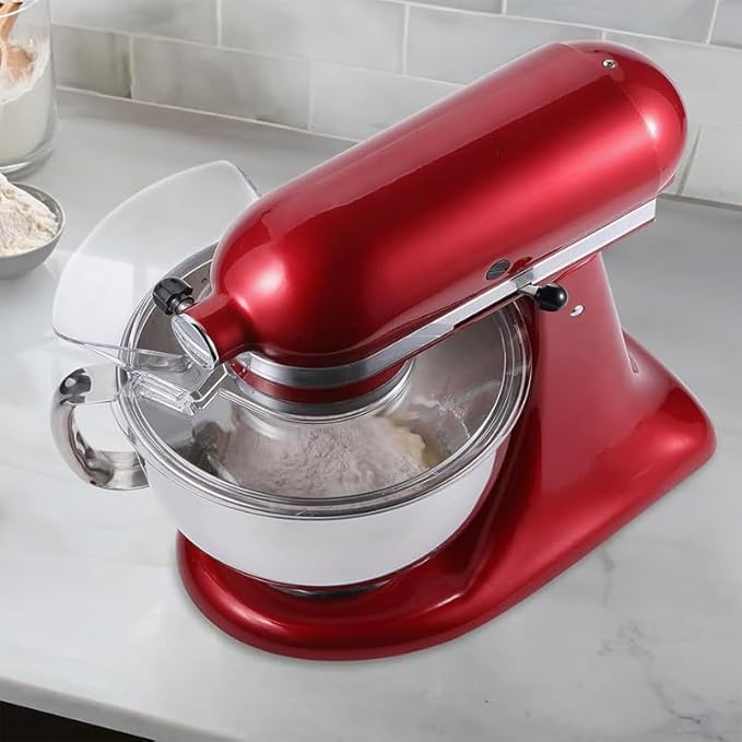 Grouarty Tilt-Head Stand Mixer Pouring Shield – Universal Splash Guard Compatible with 6-7QT Stainless Steel, Glass & Ceramic Bowls, Secure Fit Design