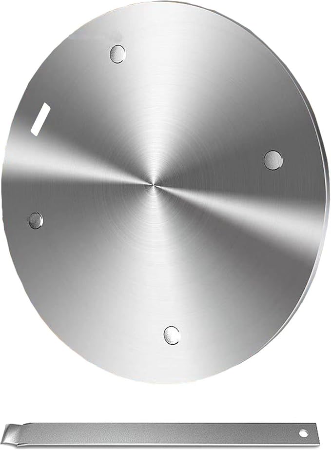 11inch Heat Diffuser Plate, Grouarty Stainless Steel Cooking Induction Adapter Simmer Plate for Electric Gas Glass Cooktop Hob Ring, Induction Cooktop Converter Plate With Handle