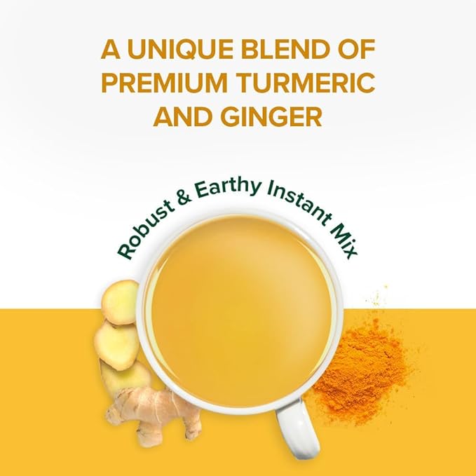 VAHDAM, Golden Milk Powder/Turmeric Ginger Latte Mix (100g, 40 Cups) Caffeine-Free | Powerful Curcumin, Turmeric Powder & Ginger | Brew Hot/Iced Tea