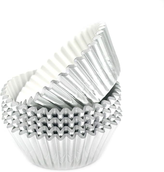 Standard Silver Foil Cupcake Liners Muffin Baking Cups for Party and More, 100-Count