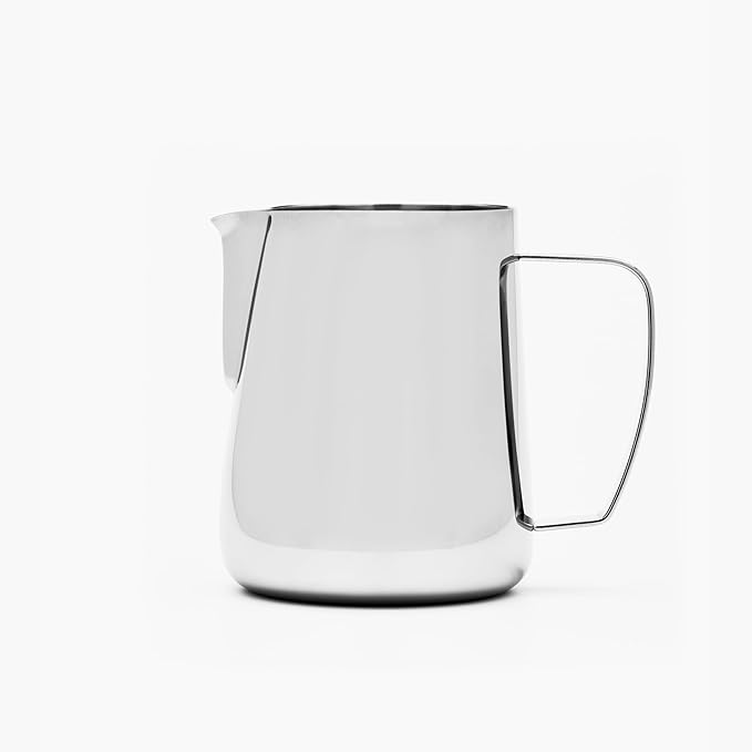 Milk Pitcher – 600ml Polished Stainless Steel, Precision Spout & Handle Alignment, Internal Measurement Markings, Premium 304 Stainless Steel Milk Steaming Pitcher for Latte Art