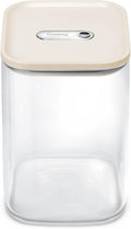 Caraway 4qt Glass Airtight Food Storage Container with Lid – Non-Toxic, BPA-Free Kitchen Storage Container – Stackable, Space-Saving Airtight Container for Dry Goods and More - Cream