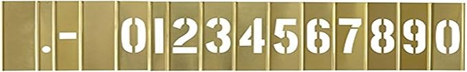 Deezio 2 Inch Brass Stencils Numbers, Brass Stencil for Paint - 15 Piece Set