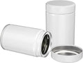 uxcell 2Pcs Round Tea Canisters, 5" x 3" Airtight Metal Tea Containers for Loose Tea, Coffee Beans, Spices - Durable, Compact, and Stylish Storage Tea Tin (White)