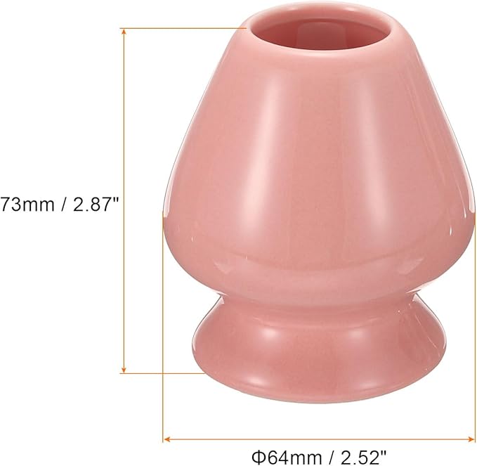 HARFINGTON Ceramic Chasen Stand 73mm Matcha Whisk Holder Teas Set Whisks Stand Traditional Matcha Tea Chasen Holder Tea Set Accessories for Tea Tasting, Pink