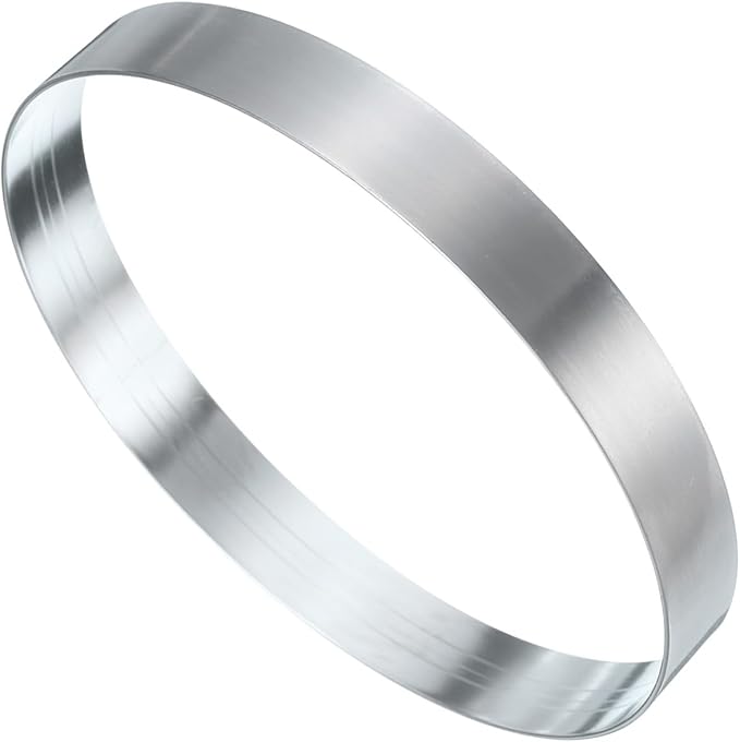 HARFINGTON Round Cake Ring 5.12 x 1 Inch Seamless Stainless Steel Pastry Mousse Dessert Ring Mirror Coating for Baking Cooking English Muffins Crumpet Making Tool