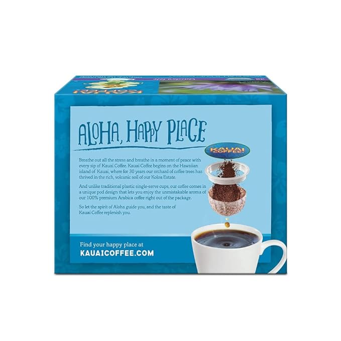 Kauai Coffee Pods Compatible with K-Cup Pods for Keurig Brewers – 20% Hawaiian Arabica – Medium Roast, Rich, Smooth, No Bitterness – Garden Isle, 1 Pack of 32 Single Serve Cups