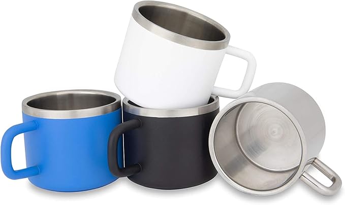 "Little Sipper 3 oz Insulated Espresso Cups - Premium Double Wall Set of 4 Demitasse