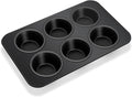 TeamFar Muffin Pan, 6 Cup Muffin Tin Cupcake Pan Tray with Nonstick Coating and Stainless Steel Core, for Home/Kitchen Baking, Healthy & Heatproof, Release Easily & Easy Clean