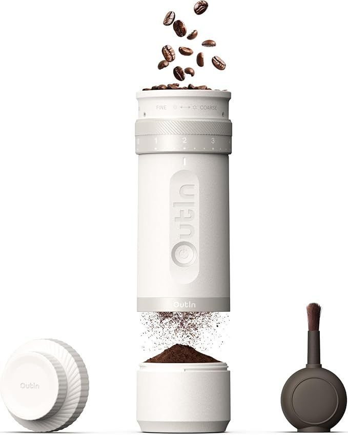 OutIn Fino Portable Electric Coffee Grinder, Coffee Stand