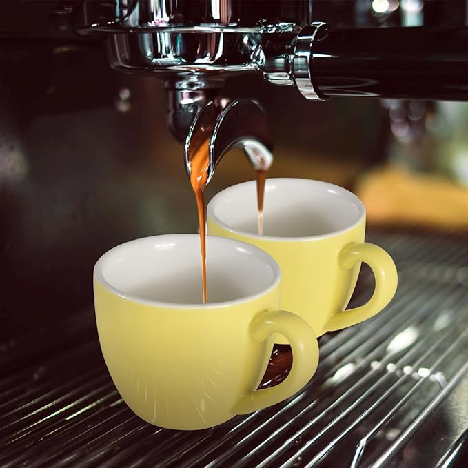 homEdge Mini Procelain Espresso Cup, 3 Ounces / 90 ml Tiny Coffee Mugs Demitasse for Espresso, Tea- Yellow