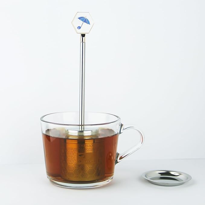 Tea Filter-Upgraded Extremely Extra Fine Mesh Filter 304 Stainless Steel Premium Reusable Loose Leaf Tea Strainer Infuser with Drip Tray (Small)