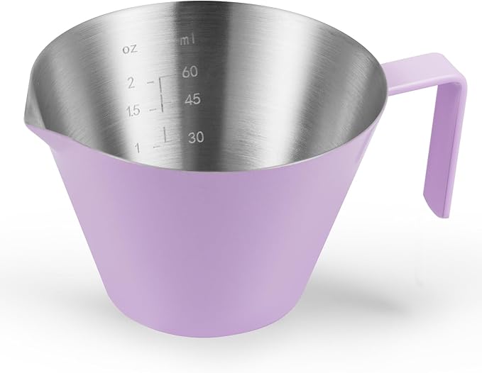 MHW-3BOMBER Espresso Measuring Cup with 3 oz Sauce Cup Espresso Shot Cup Stainless Steel Pouring Cup for Tomato Sauce|Steak Sauce|Desserts|Beverages| (Purple) G5737-OS