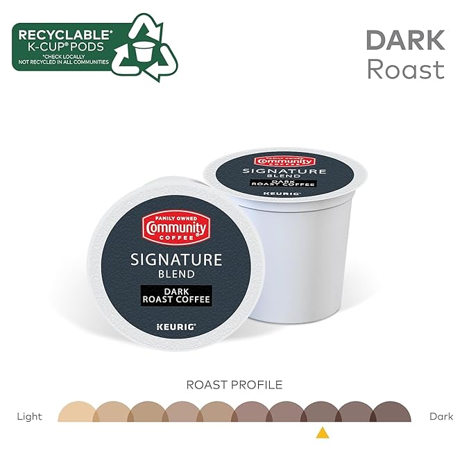 Community Coffee Signature Blend 24 Count Coffee Pods, Dark Roast, Compatible with Keurig 2.0 K-Cup Brewers, 24 Count (Pack of 1)