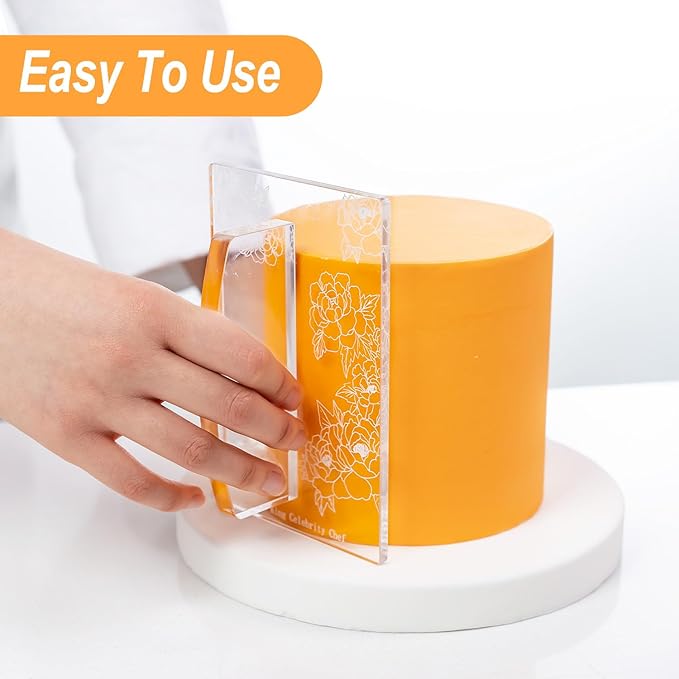 KALAIEN Fondant Smoother with Handle Acrylic Cake Smoother Tool for Icing fondant tools set-Square
