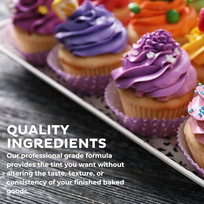 Chefmaster Violet Gel Food Coloring | Vibrant Color | Professional-Grade Dye for Icing, Frosting, Fondant | Baking & Decorating | Fade-Resistant | Easy-to-Use | Made in USA | 1 oz
