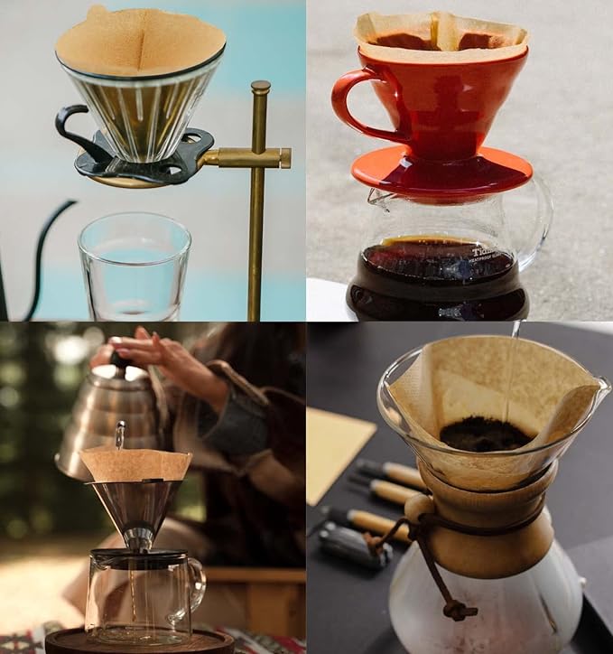Cone Coffee Filters Size 01, 100 Count Unbleached 1-2 Cups Disposable V01 Coffee Paper Filters, Compatible with Cone Shaped Pour Over Coffee Filter and Drip Coffee Maker