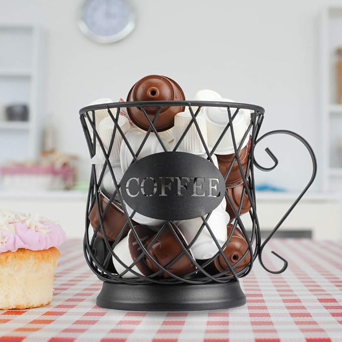 TreeLen K Cup Holder Coffee Pod Holders for 35 Kcups Keurig Storage Organizer Coffee Bar Accessories for Counter - Matte Black